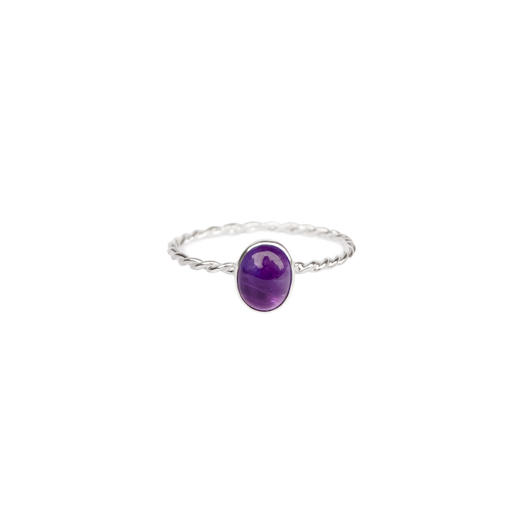 Vertical Amethyst Stackable Ring